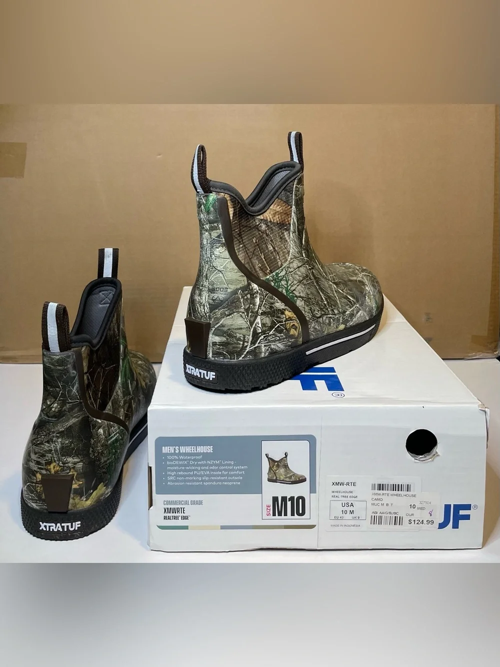 XTRATUF Realtree Edge Camo Waterproof Ankle Deck Boots Men’s 10